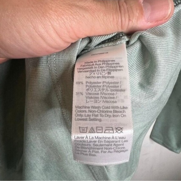 NEW! Madewell Women’s Light Green Mock Long Sleeve Sheer Tee, Size XXS - Picture 6 of 7